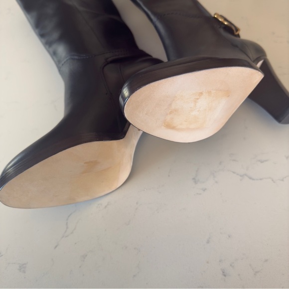 VERONICA BEARD Mabel Black leather knee high boots NEW Size: 6M - Picture 7 of 8